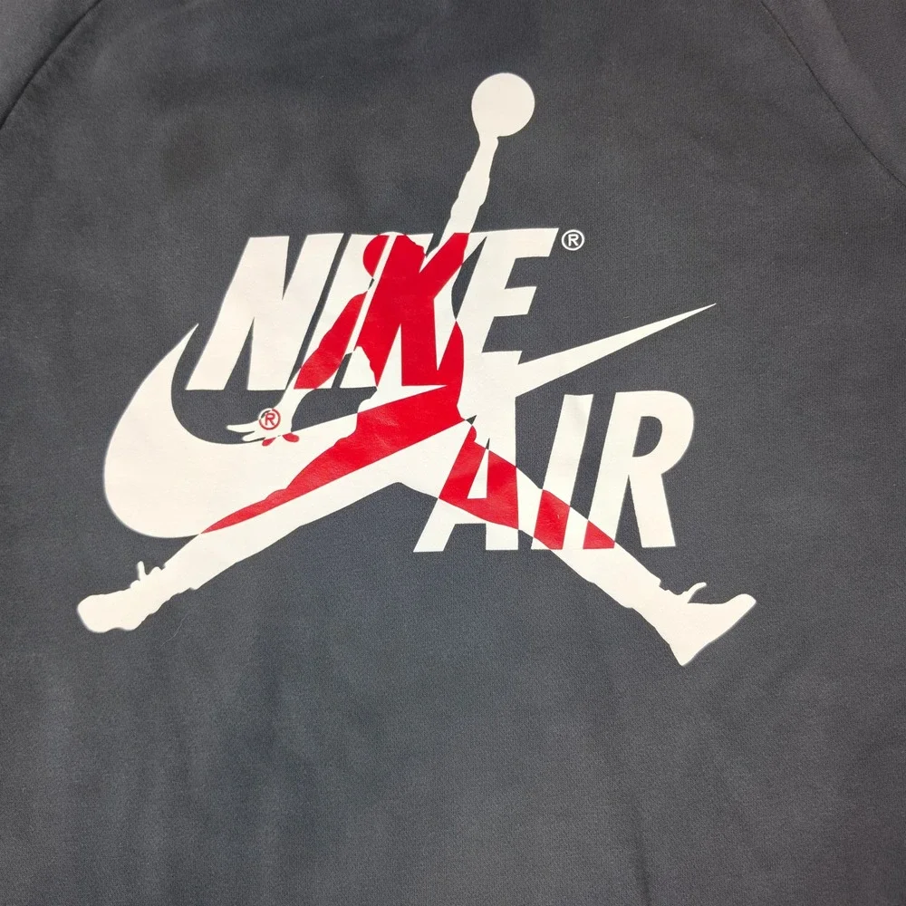 Jordan Nike Air Jumpman Crewneck Sweatshirt Black Red White Mens Medium